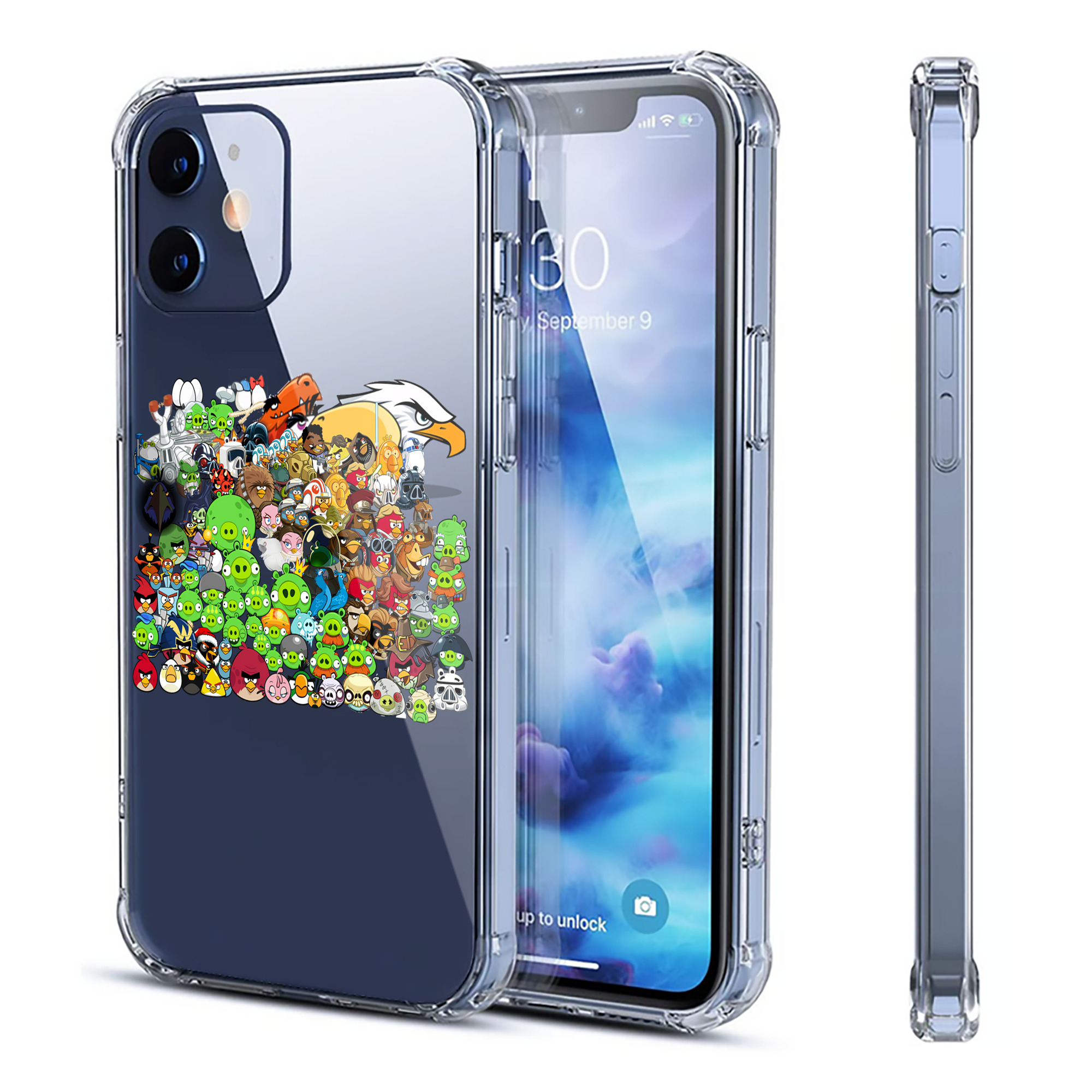 （画像用） Angry Birds アングリーバード 【iPhone 12シリーズ対応】透明スマホケース（クリアソフトケース）
